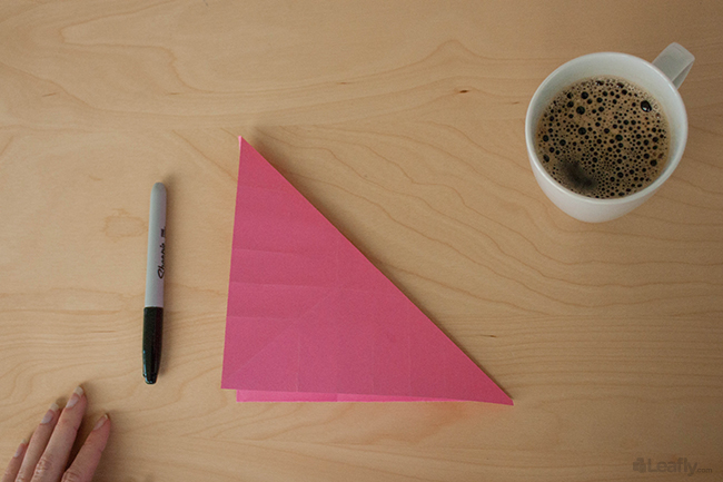 How to make an origami rose step 5, part 1